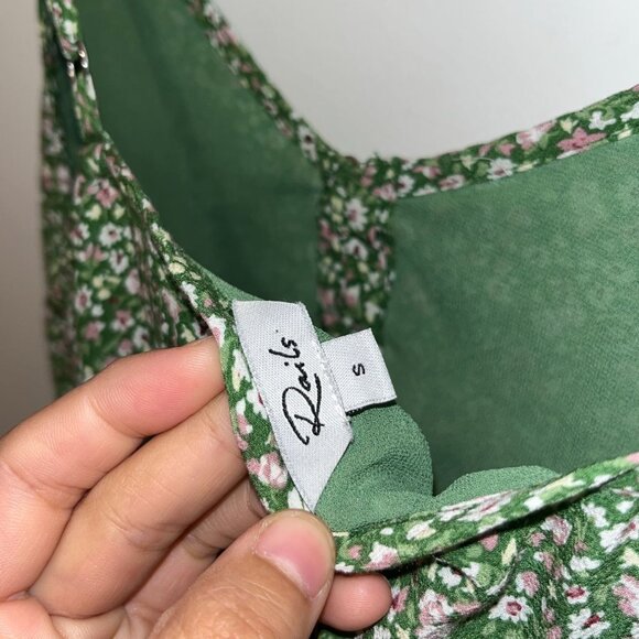 Rails Frida Strappy Summer Dress Green Floral Size Small S - Picture 7 of 12